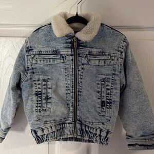 Little Bipsy Sherpa Lined Denim Bomber